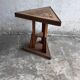 Triangular side table in carved wood, Art Nouveau, France, circa 1915.