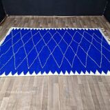 Blue Moroccan rug, handmade rug 150/250cm.