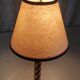Table lamp in gold metal with clip-on shade - mid 20th century