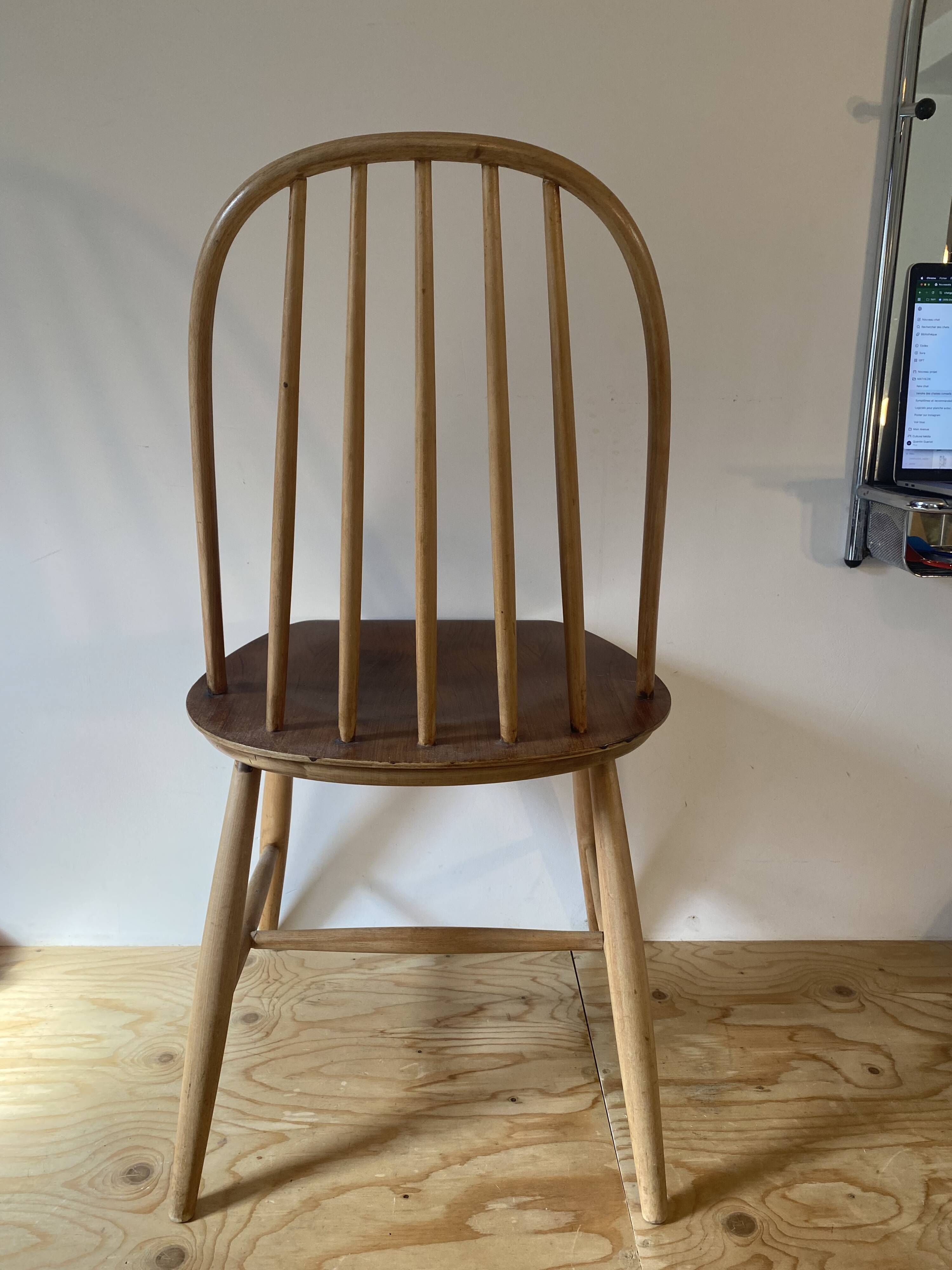 Pair of Scandinavian chairs - Hagafors Mod.16 - molded teak & ash