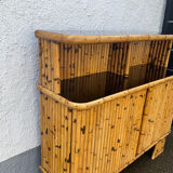Vintage rattan bamboo bar from the 60s