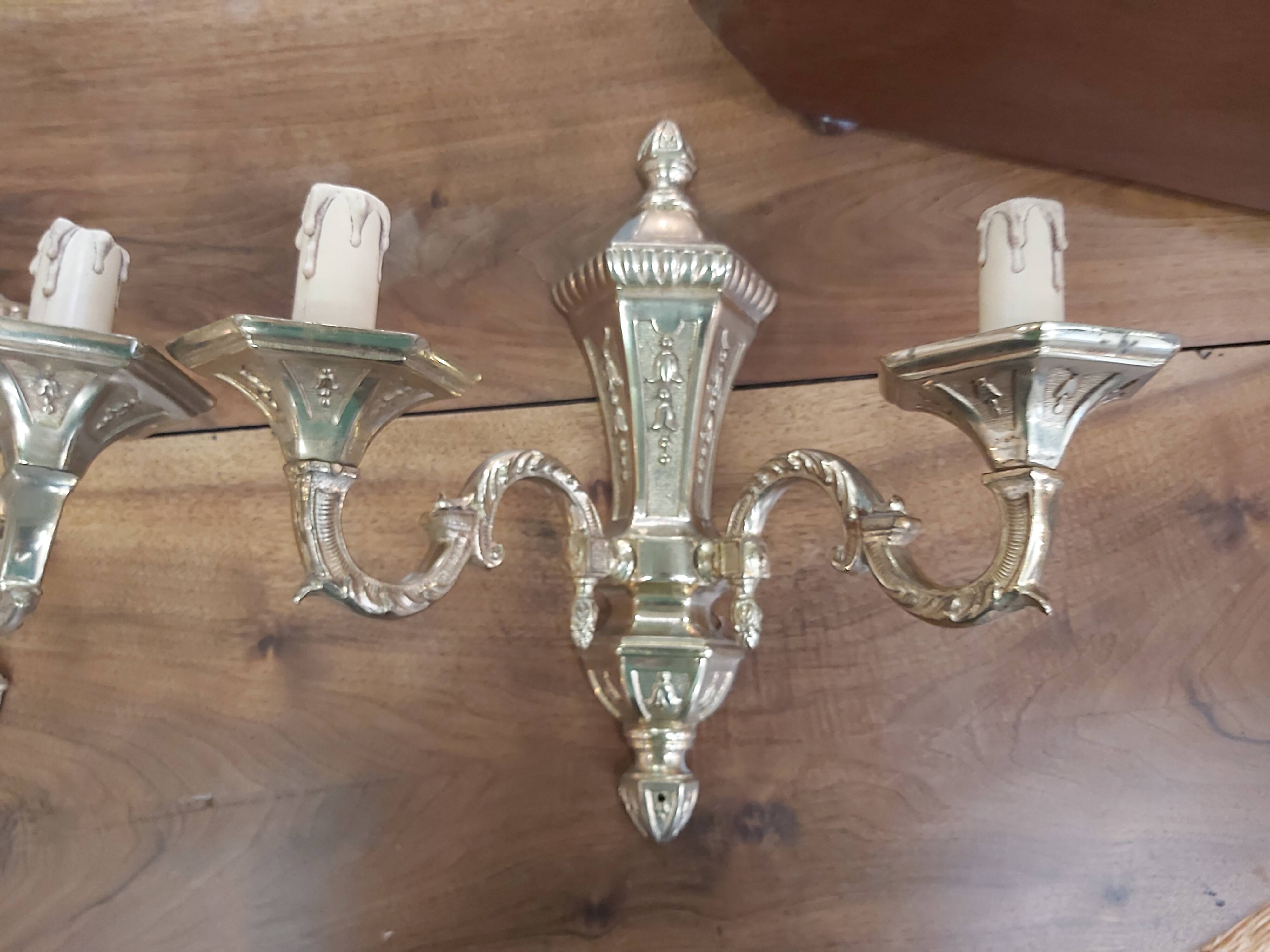 Pair of bronze sconces