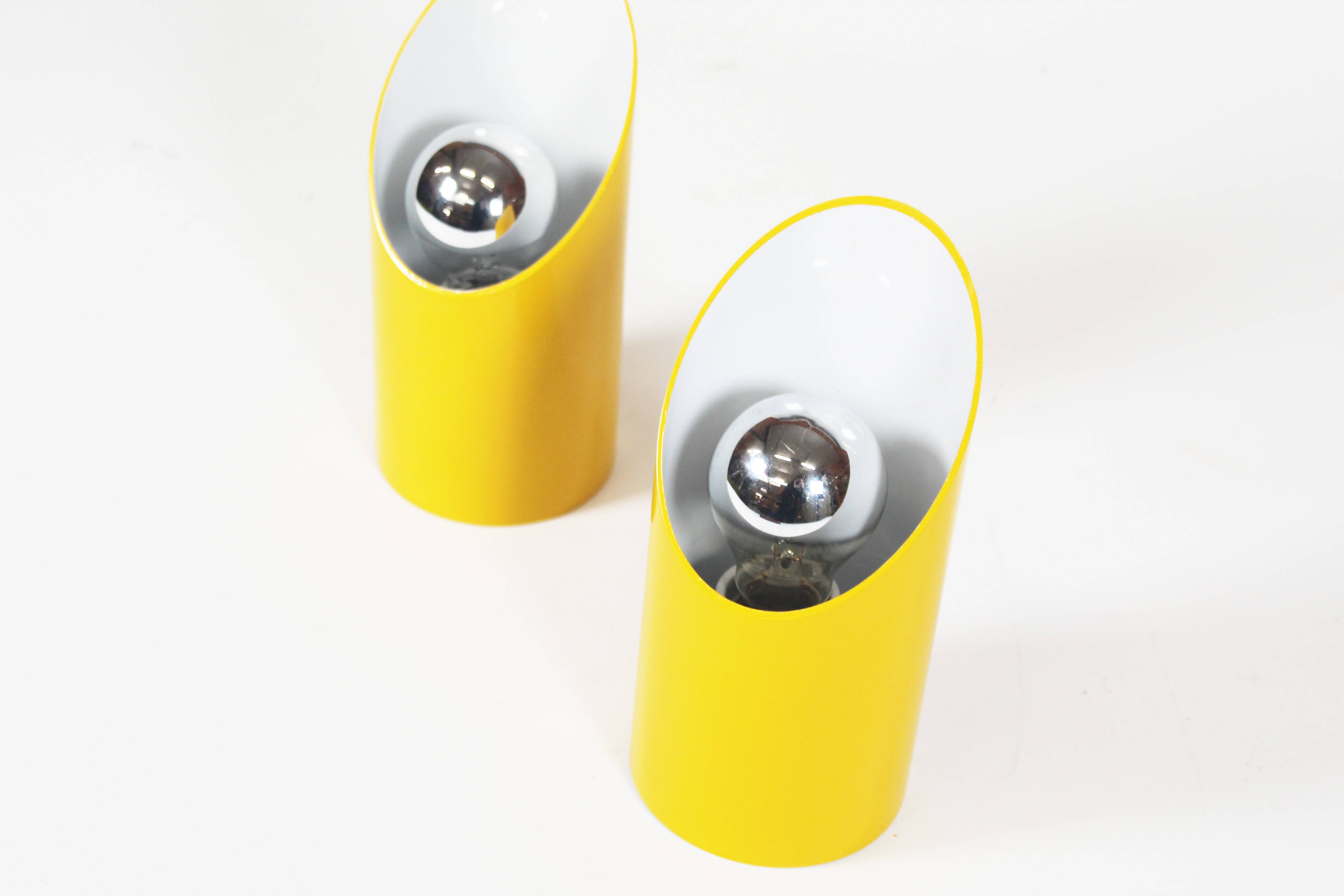 Original 1970's Pop art 'Obliqua' wall lamps by Ignazia Favata and Claudio Dini for Bieffeplast