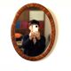 Vintage Mid Century Mirror with Inlaid Edge