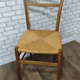 3 vintage wooden and rope chairs 1960