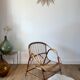 Fauteuil coquille en rotin & bambou années 60-70