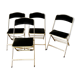 Series of 4 foldable velvet chairs