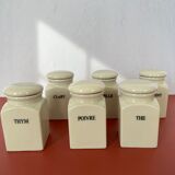 Set of vintage porcelain spice jars