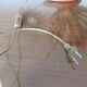 Large Scandinavian arched wooden lamp 60s 70s