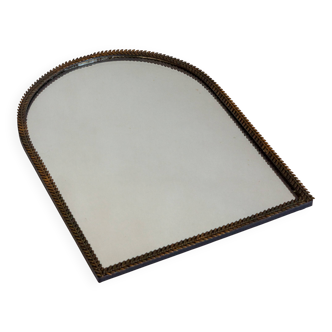 Iron wrought arch mirror, handcrafted, 1960s-70s.