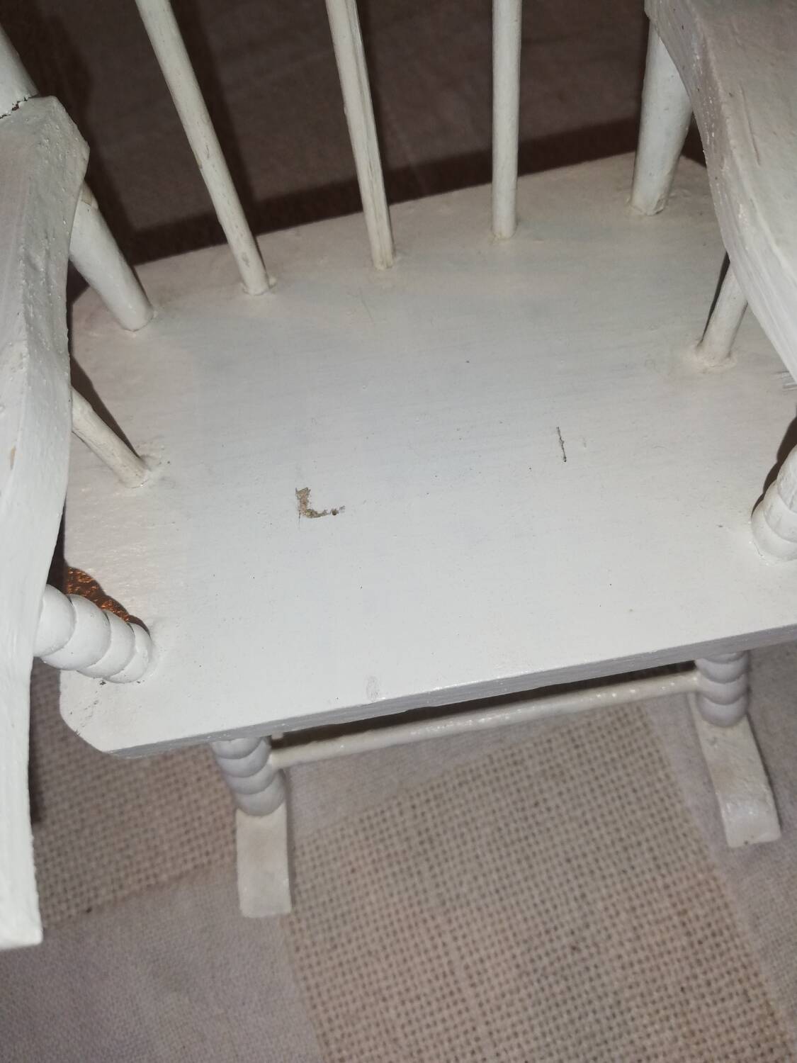 Vintage wooden rocking chair for dolls