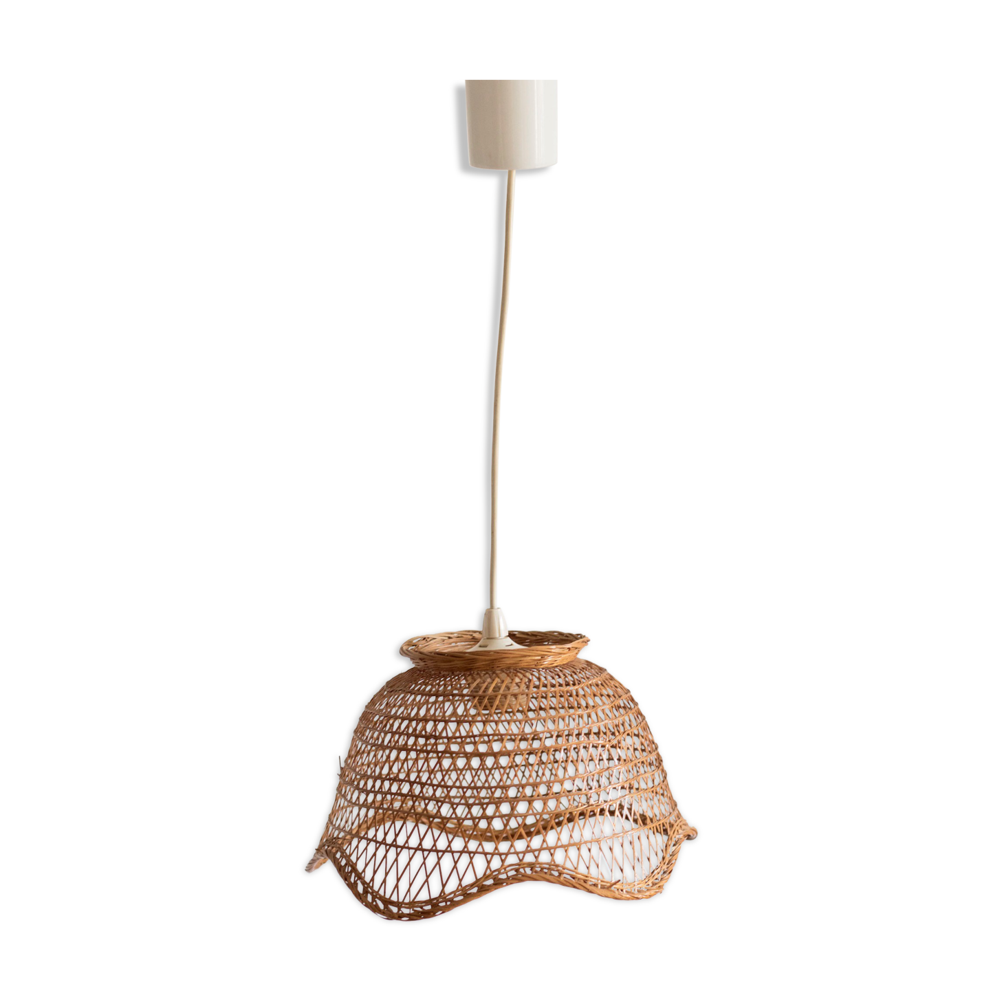 Suspension en osier vintage