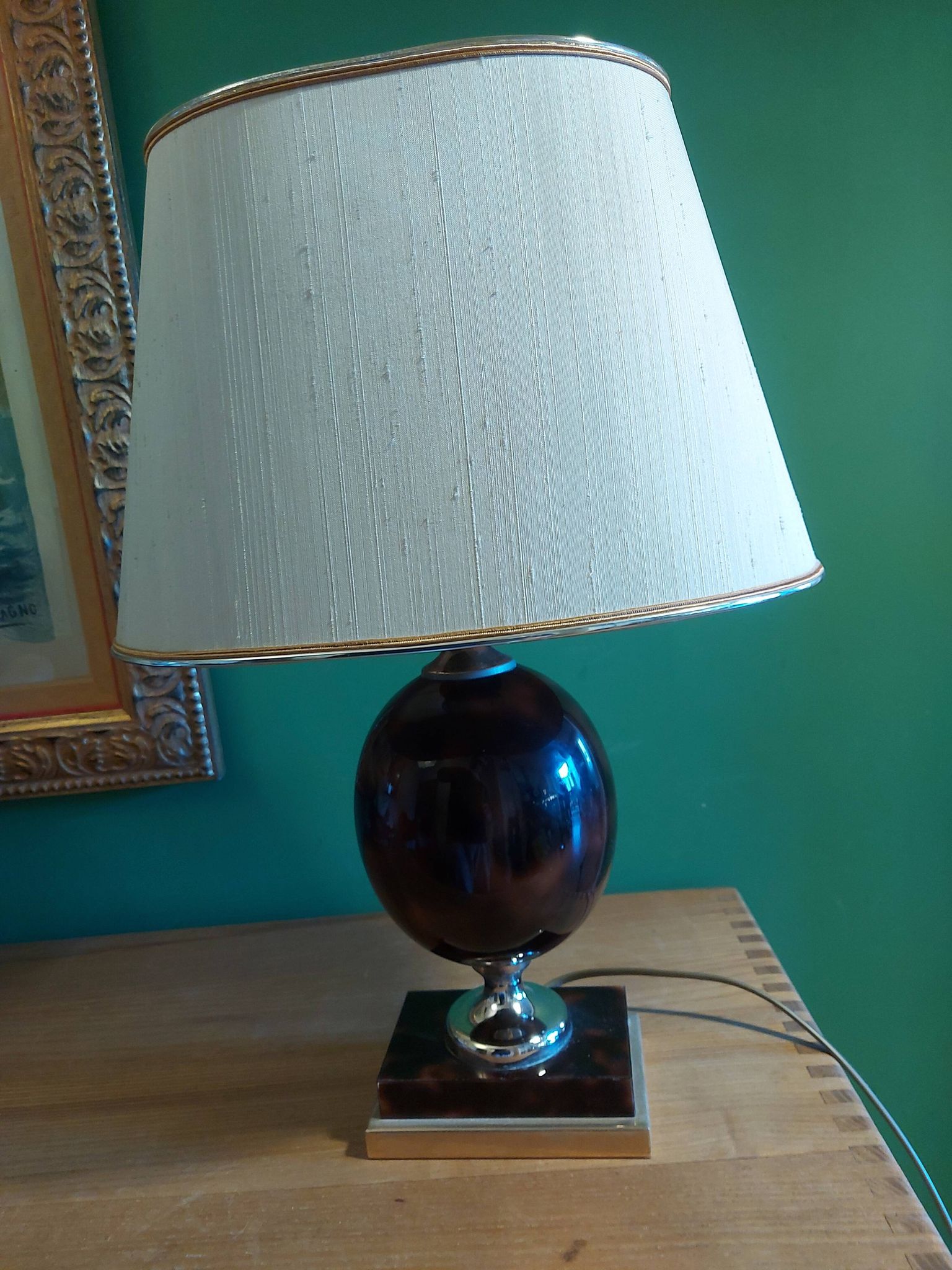 Lampe avec abat jour années 80'S Delmas