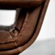 Vintage Mid-Century Danish Modern Leather Adjustable Easy Chair and Ottoman