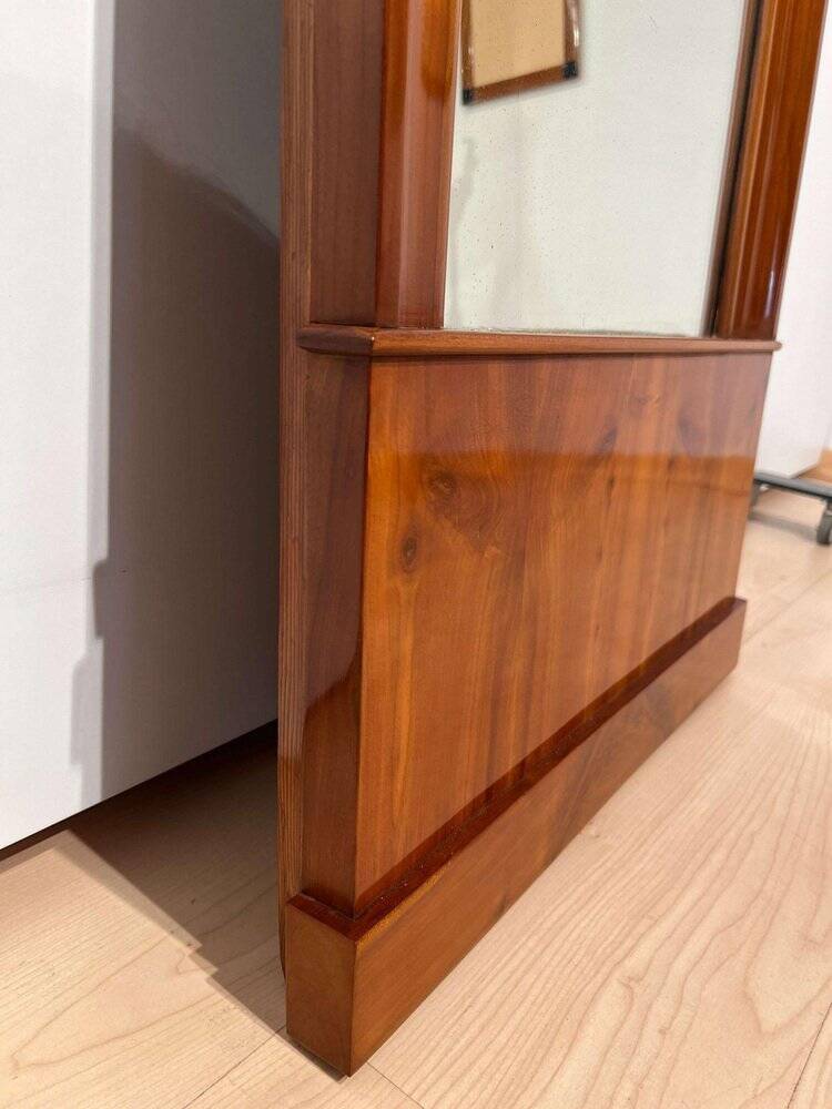 Biedermeier Wall Mirror in Cherrywood Veneer, South Germany, 1830s