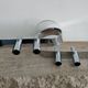 Design horizontal candlestick in chrome metal - four candles - France - 1980s