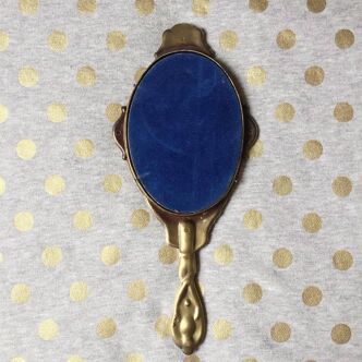 Vintage brass hand mirror