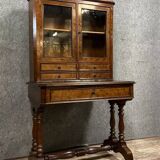 Restoration period mahogany desk and display case
