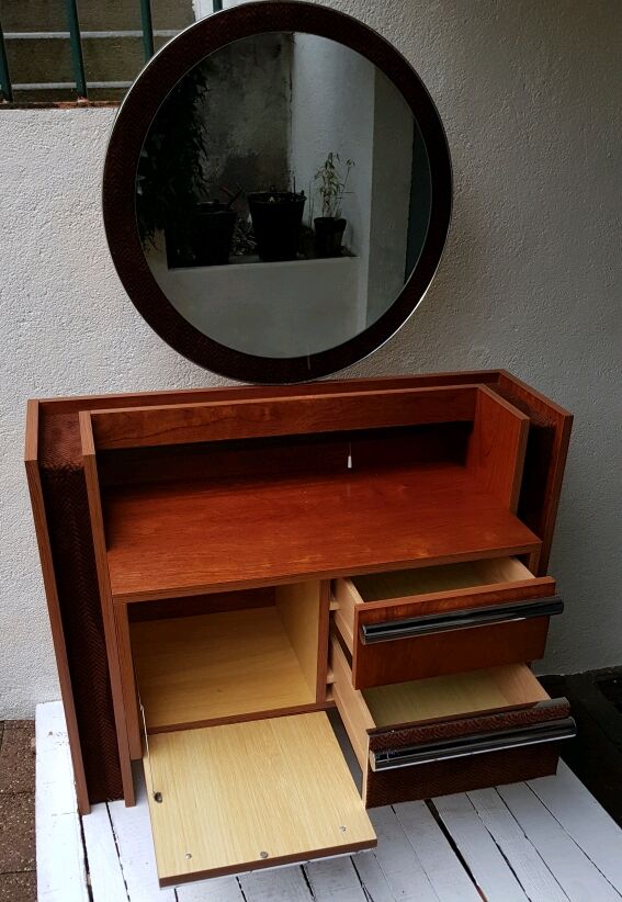 Dresser round mirror 70's