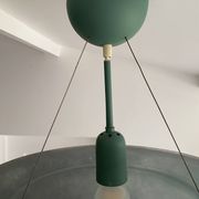 Large vintage lustra suspension light fixture large translucent green basin - SCE made in France