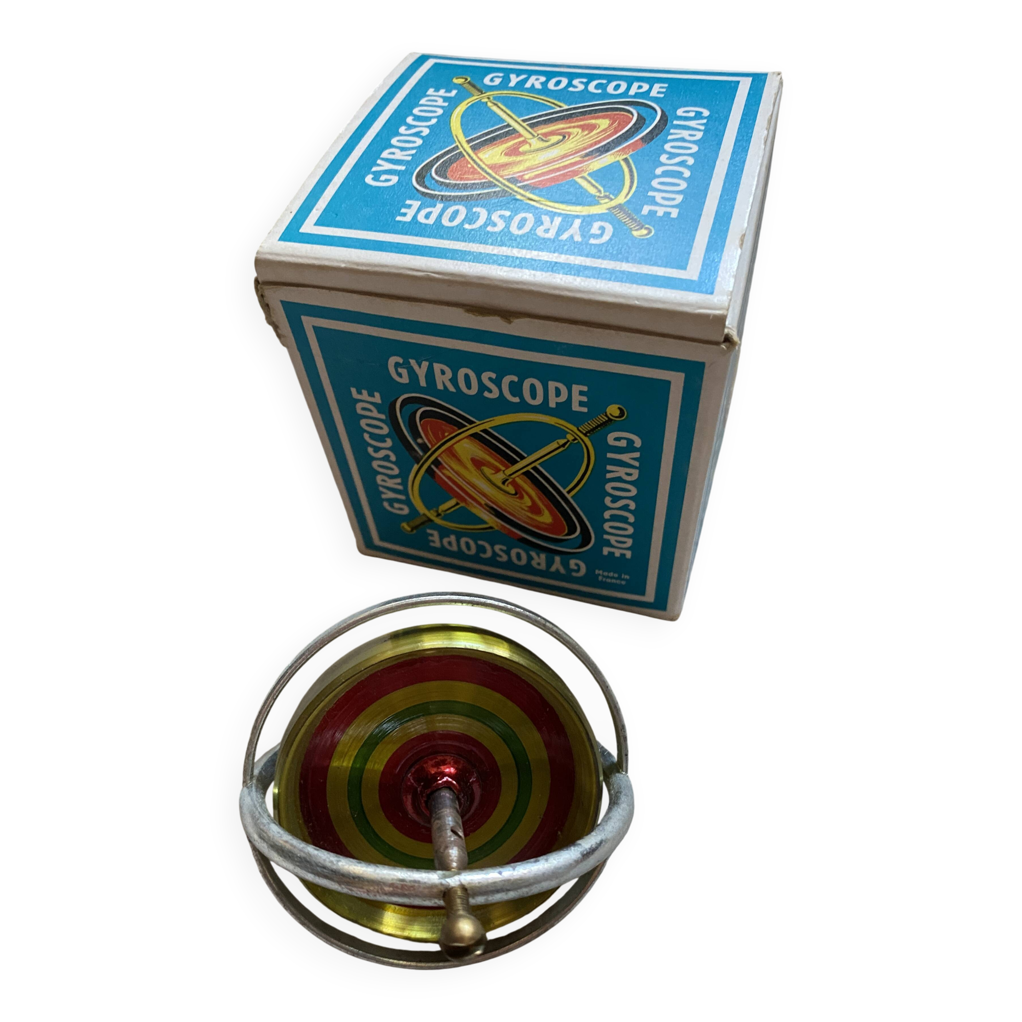 Vintage NW Paris Ma de in France gyroscope toy with box