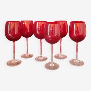 Ruby red wine glasses