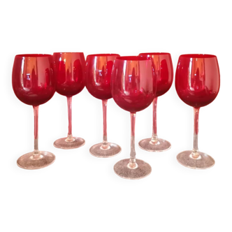 Ruby red wine glasses