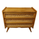 Commode en rotin vintage sixties