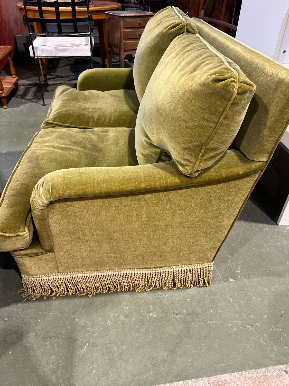 Khaki velvet toad sofa