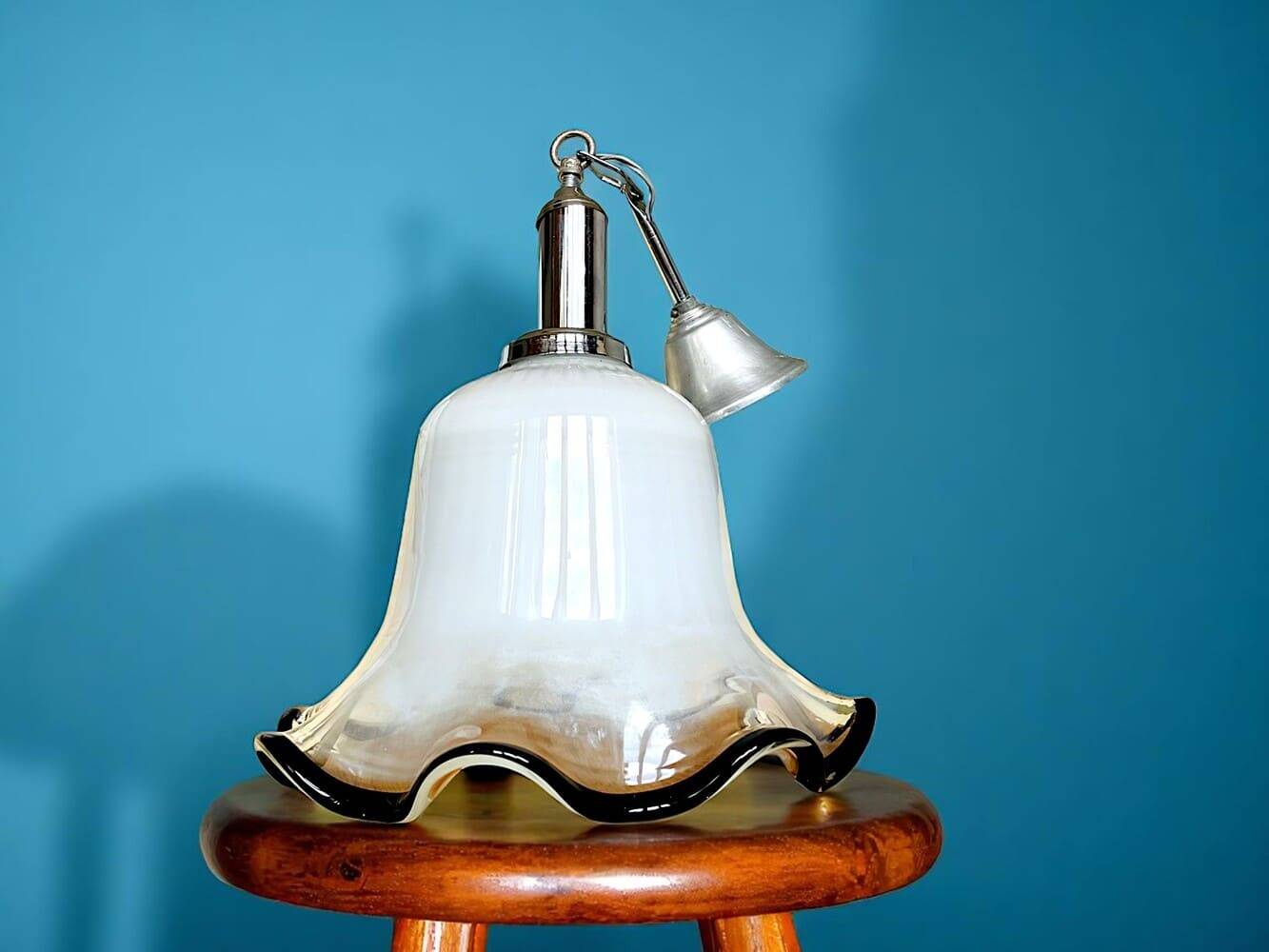 White opaline glass pendant light