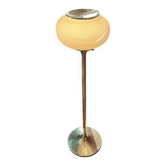Lampe de salon Art Déco en laiton et verre opaline-130 cm