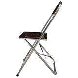 6 chaises pliantes en Plexiglas fumé et métal chrome Chaisor 1970