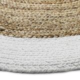 Round carpet in white beige jute 90 cm