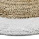 Round jute rug in white beige 90 cm