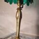 Lampe bronze doré  ciselé  ,art nouveau  ,art deco avec jolie tulipe  original 33x15  electricité ok