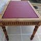 Antique desk with 2 drawers and burgundy faux leather top - Very good condition -