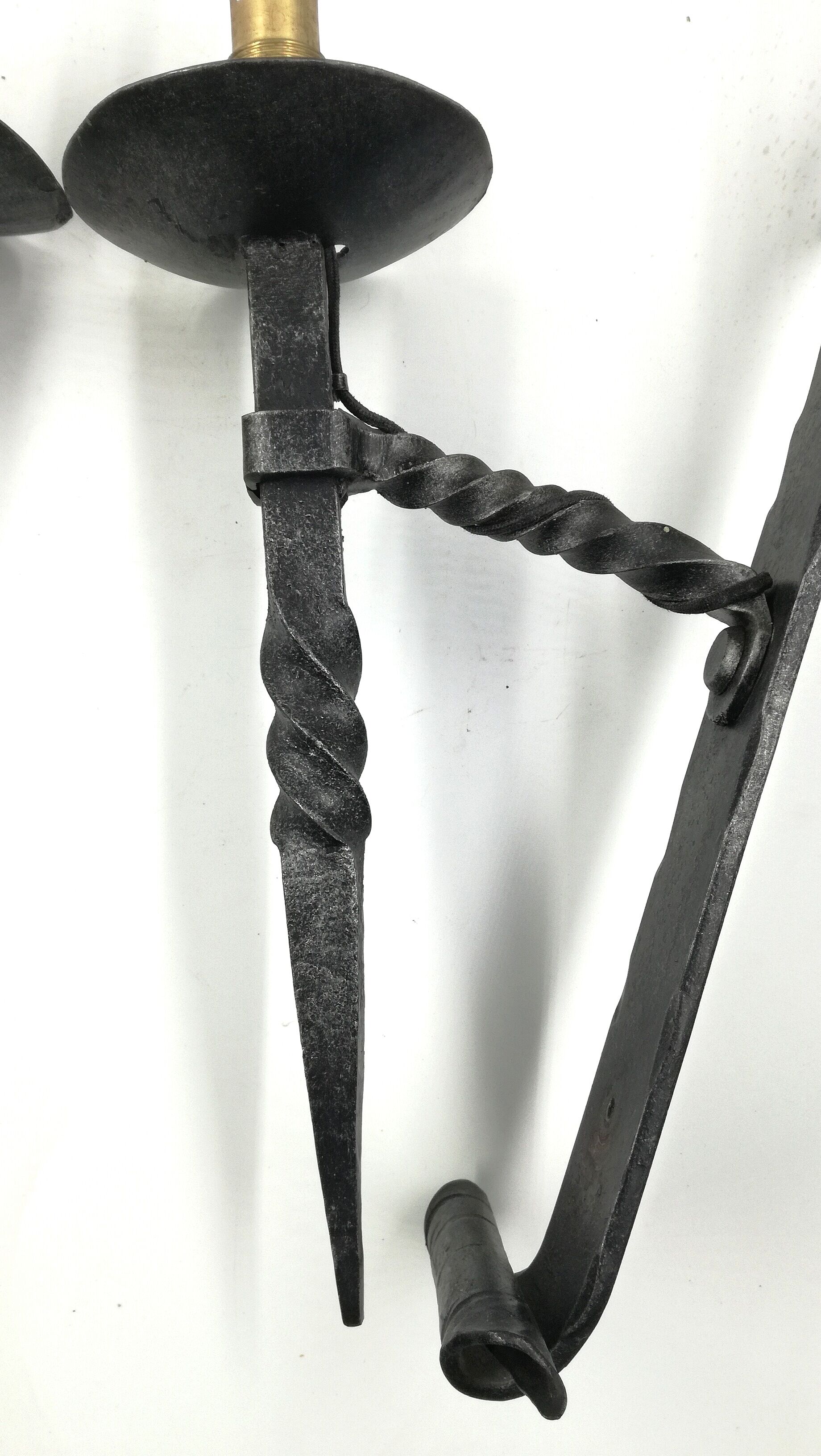 Pair of wrought iron wall light