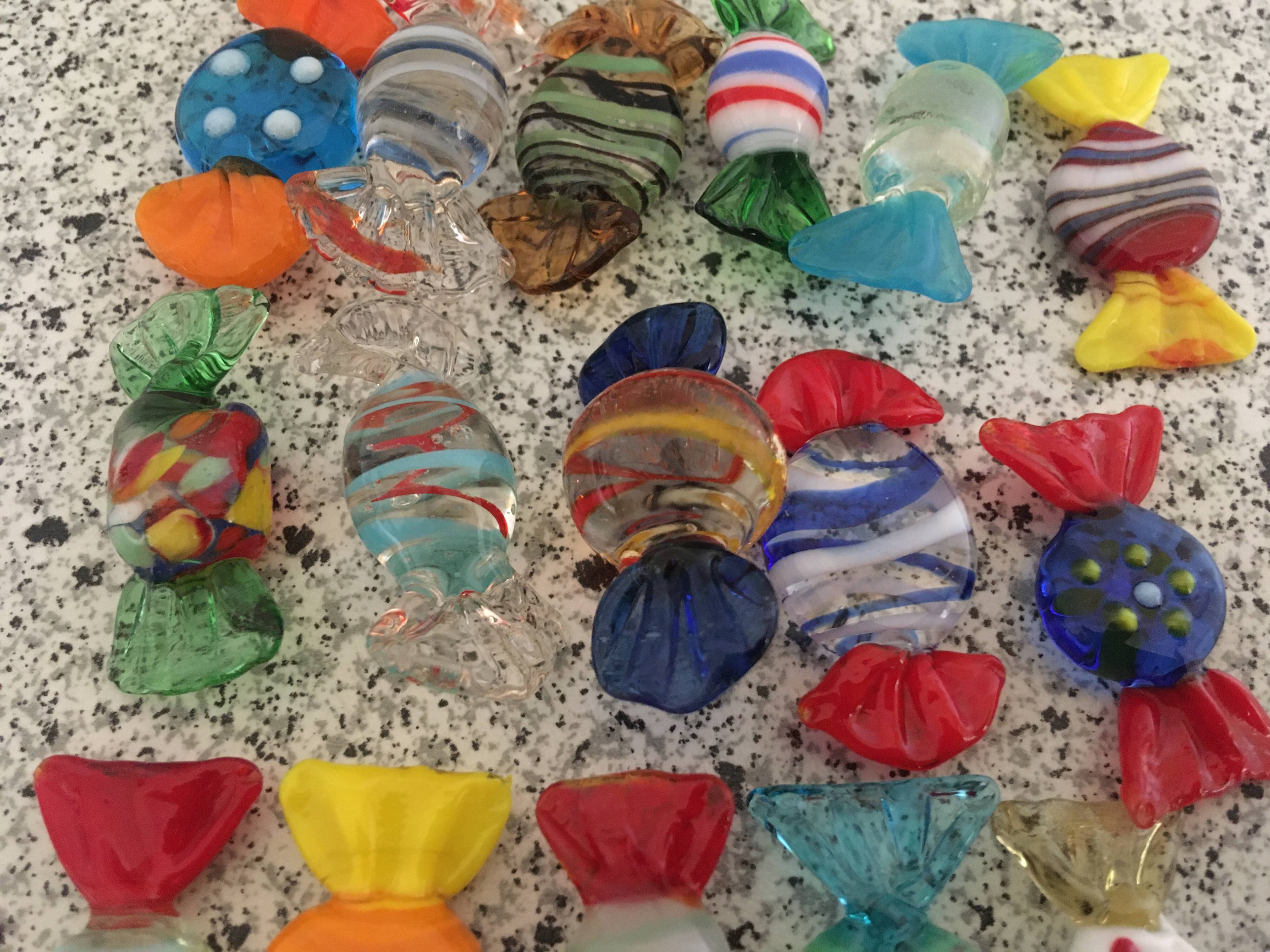 21 Murano glass candy knife holders
