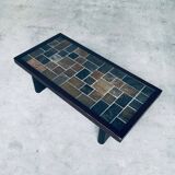 Brutalist Style Slate Tile Inlay Coffee Table, Belgium, 1970s