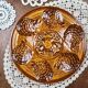 Set of 6 oyster plates – Sarreguemines – brown decor