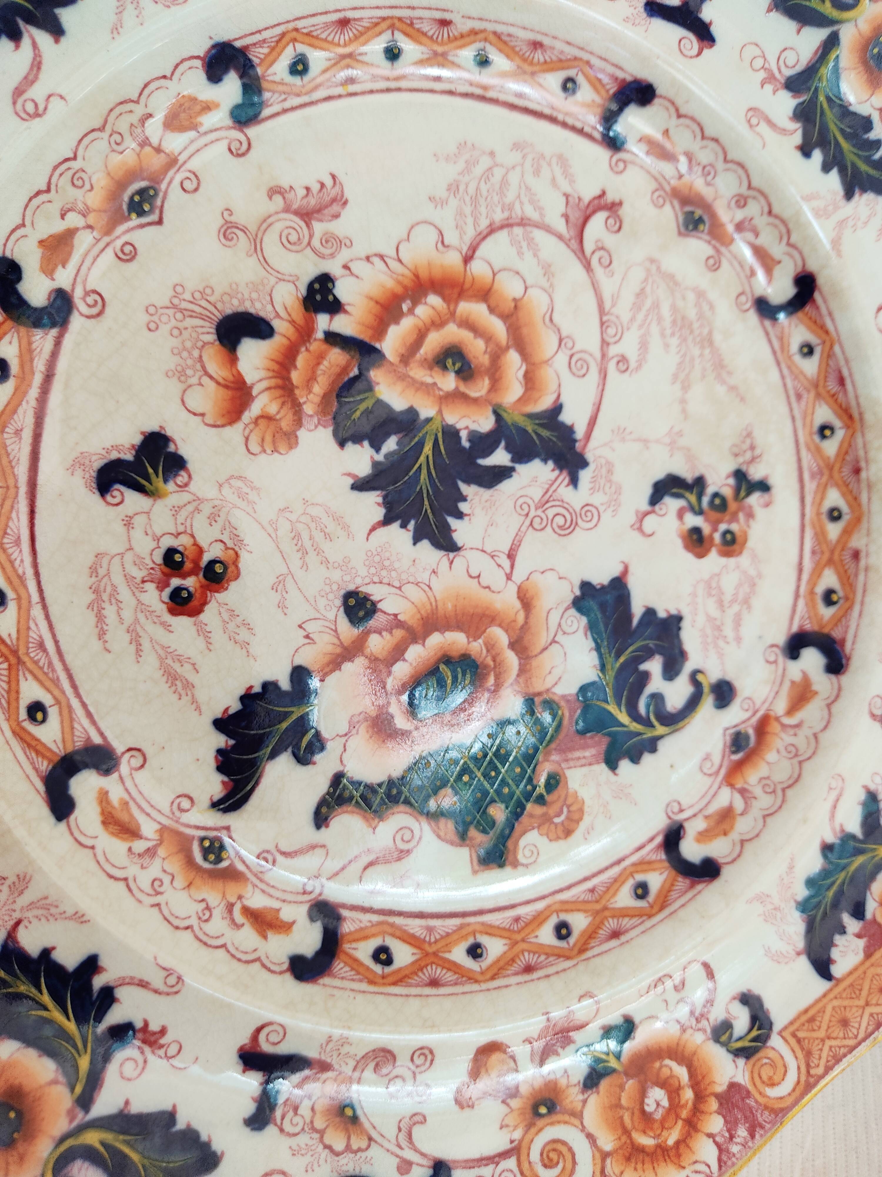 Flower plate Cauldon England 19th