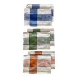 Lot de 6 serviette de table style pensionnat - coton - 50x50 cm