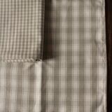 Lot 6 Vichy cotton napkins + beige linen tiles