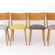 Set of 4 Vintage Bentwood Dining Chairs, 1950s German Mid-Century Beech