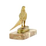 Art Deco Statue Pheasant Sculpture Gilded Bronze Marble 1920s