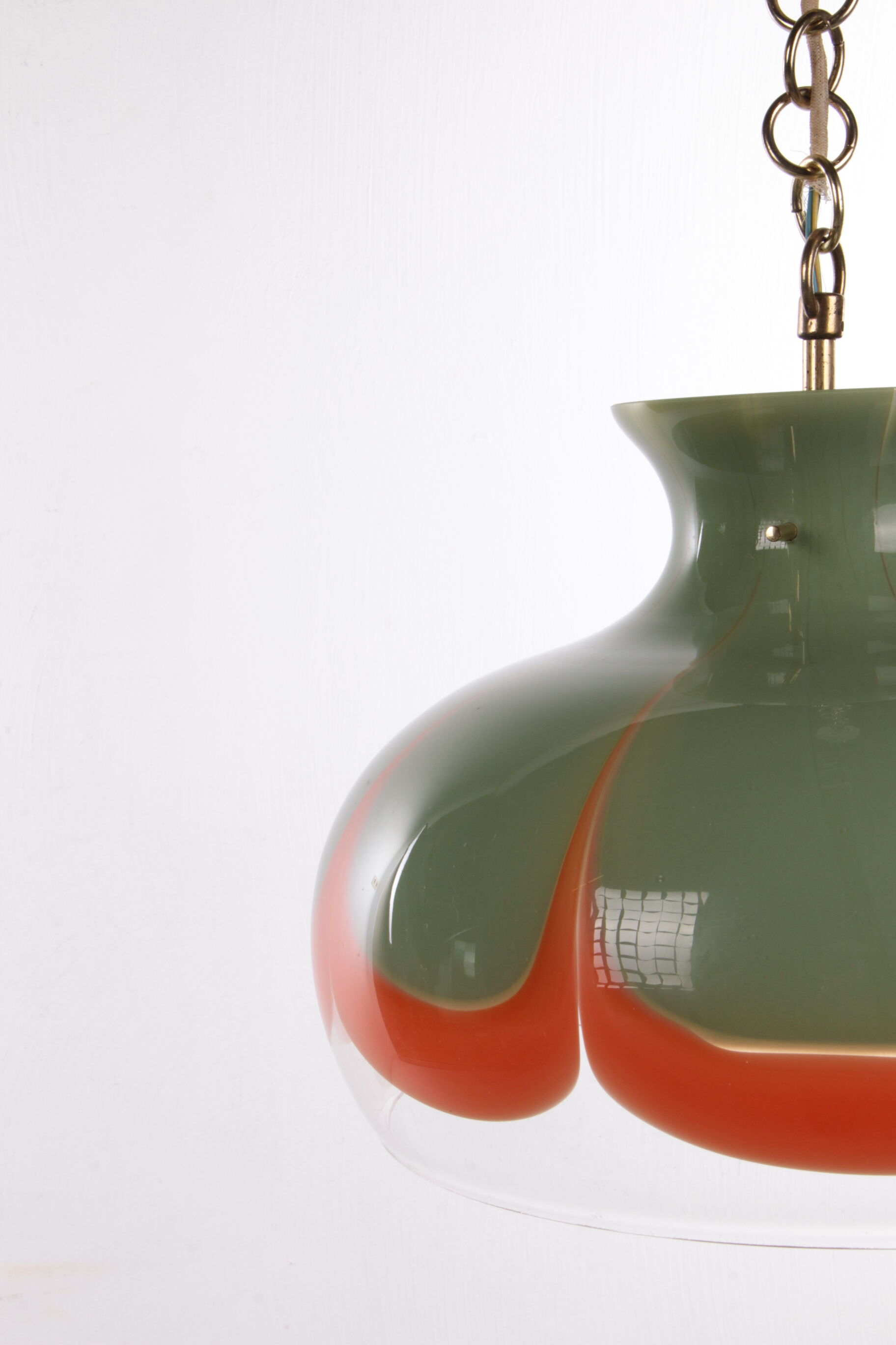 Spage Age Hanging lamp Kaiser Leuchten with Murano glass.