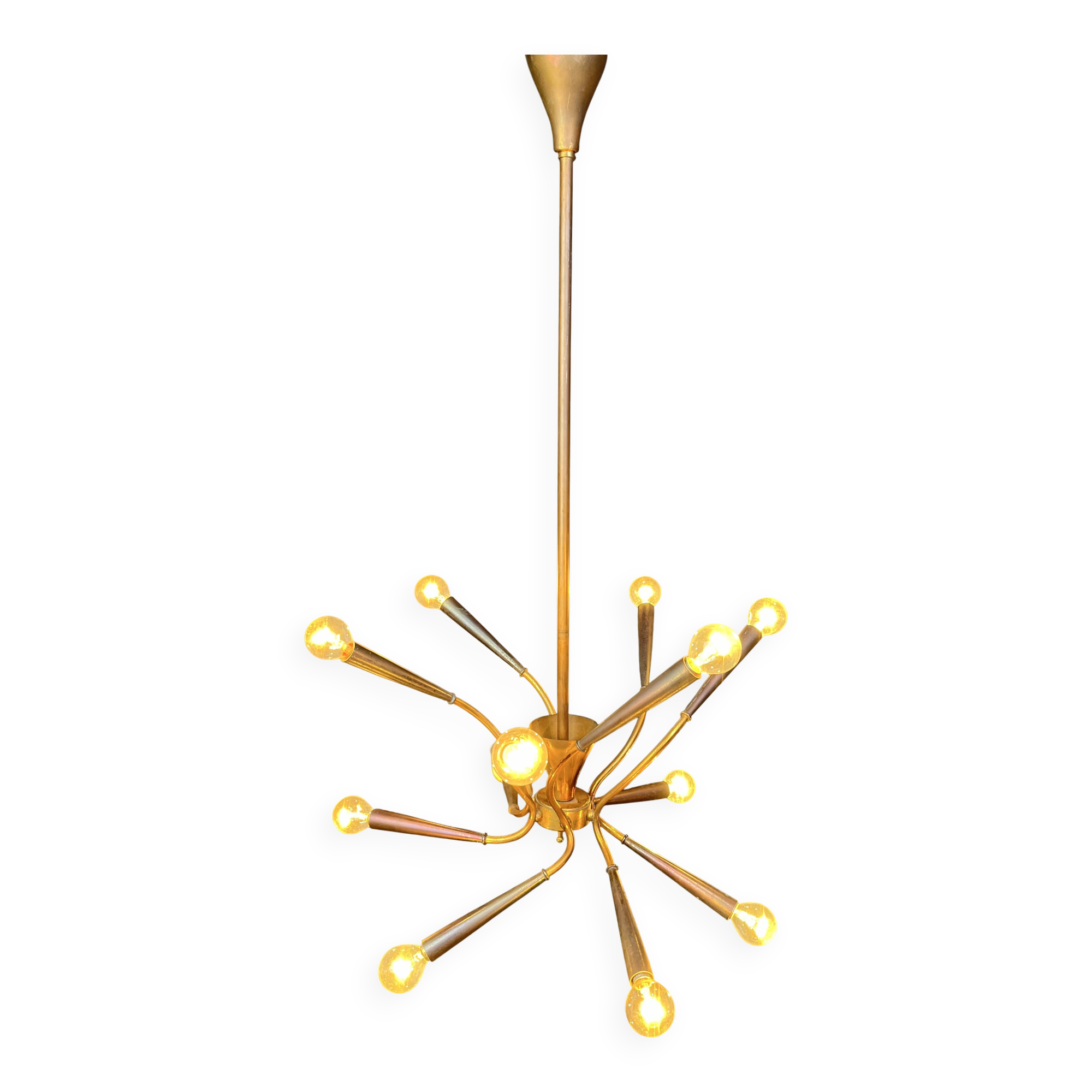 Mid-century Italian brass chandelier, 1960s