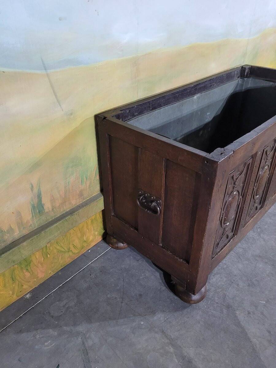 Jardinière en chêne et zinc