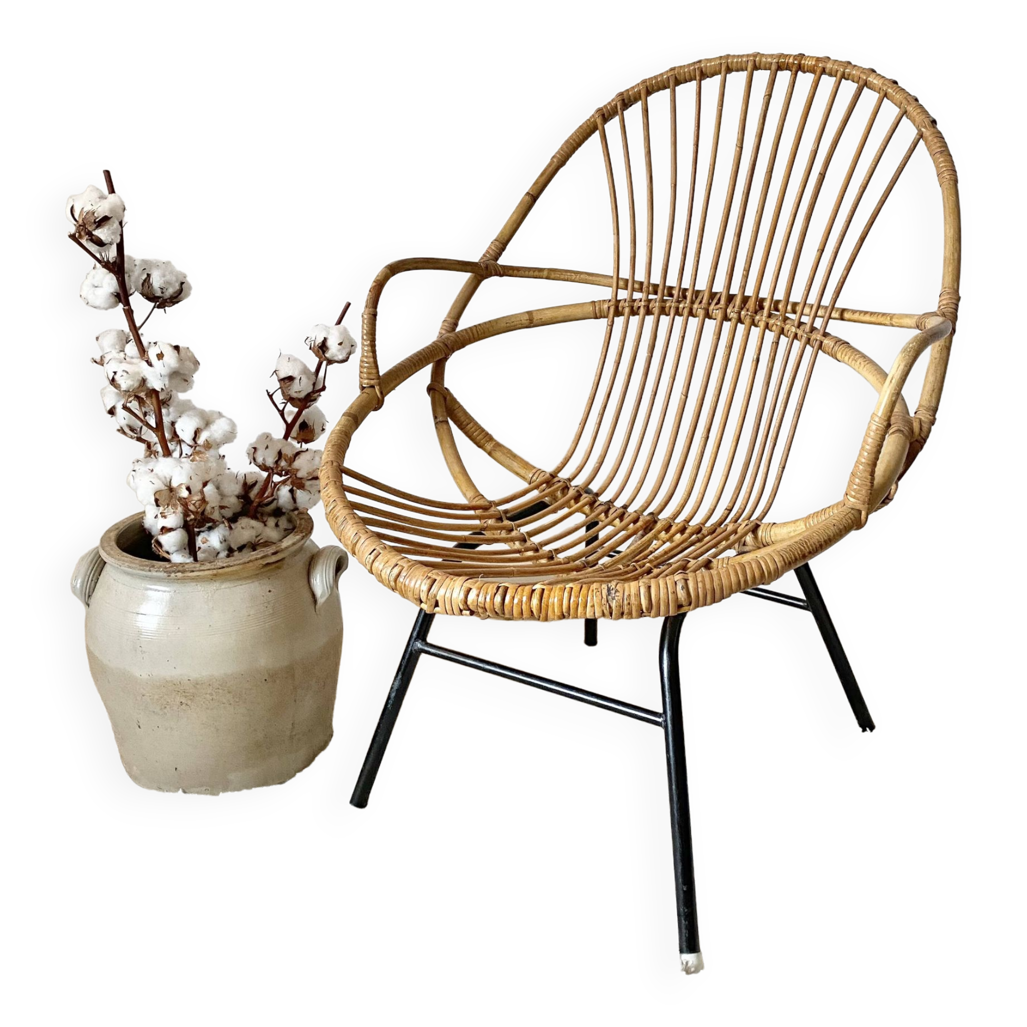 Vintage rattan armchair