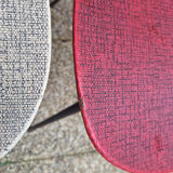 Four modernist chairs, steel, brass and skaï, 60s